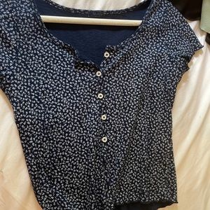 John galt navy blue crop top